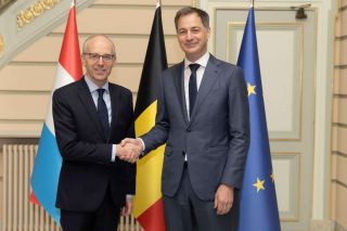 (from l. to r.) Luc Frieden, Prime Minister; Alexander De Croo, Prime Minister of the Kingdom of Belgium