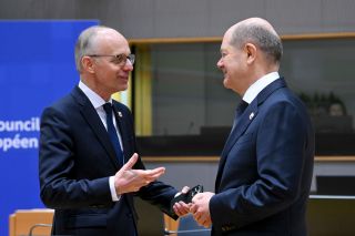 (fr. l. to r.) Luc Frieden, Prime Minister; Olaf Scholz, Chancellor of the Federal Republic of Germany
