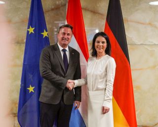 (lfr. l. to r.) Xavier Bettel, Minister for Foreign Affairs and Foreign Trade; Annalena Baerbock, Federal Minister of Foreign Affairs