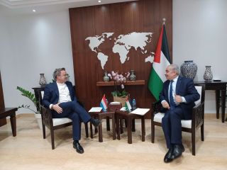 Xavier Bettel, Minister for Foreign Affairs and Foreign Trade, Minister for Development Cooperation and Humanitarian Affairs ; Mohammad Shtayyeh, Prime Minister of Palestine