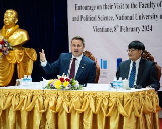 (from l. to r.) Xavier Bettel, Minister for Foreign Affairs and Foreign Trade, Minister for Development Cooperation and Humanitarian Affairs; Phout Simmalavong, Minister for Education and Sport of Laos