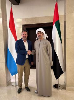 (fr. l. to r.) Xavier Bettel, Minister for Foreign Affairs and Foreign Trade, Minister for Cooperation and Humanitarian Affairs; Sheikh Abdallah bin Zayed Al Nahyane, Minister for Foreign Affairs of the United Arab Emirates.