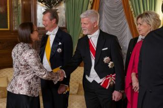 (from left to right) Yuriko Backes, Minister of Defence; HRH the Grand Duke; Petr Pavel, President of the Czech Republic; Eva Pavlová, First Lady of the Czech Republic.