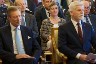 (v.l.n.r.) S.K.H. der Großherzog; Martine Deprez, Ministerin für Gesundheit und soziale Sicherheit; Petr Pavel, Präsident der Tschechischen Republik