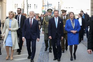 (from left to right) Eva Pavlová, First Lady of the Czech Republic; Petr Pavel, President of the Czech Republic; HRH the Grand Duke; Lydie Polfer, Mayor of the City of Luxembourg.