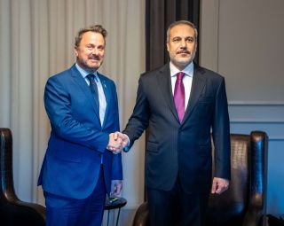 (fr. l. to r.) Xavier Bettel, Minister for Foreign Affairs and Foreign Trade and Minister for Cooperation and Humanitarian Affairs; Hakan Fridan, Minister for Foreign Affairs of the Republic of Turkey.