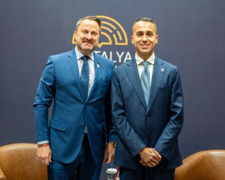 (fr. l. to r.) Xavier Bettel, Minister for Foreign Affairs and Foreign Trade and Minister for Cooperation and Humanitarian Affairs; Luigi Di Maio, Special Representative for the Gulf Region, European Union