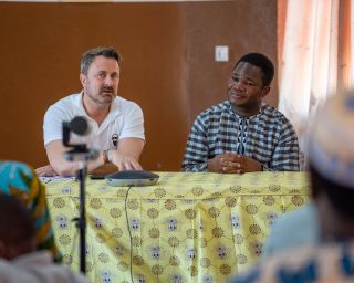 (fr. l. to r.) Xavier Bettel, Minister for Foreign Affairs and Foreign Trade, Minister for Development Cooperation and Humanitarian Affairs; Salimane Issifou, National Director of SOS Children's Villages Benin.