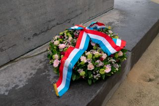 Tombe du soldat inconnu – Cérémonie de dépôt d'une couronne de fleurs – Arrivée de la délégation