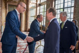 Ministers Gilles Roth and Vincent Van Peteghem presented to HRH the Grand Duke and HM the King of the Belgians