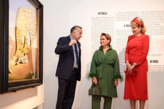 (fr. l. to r.) Xavier Canonne, curator of the exhibition; HRH the Grand Duchess; HM the Queen of the Belgians