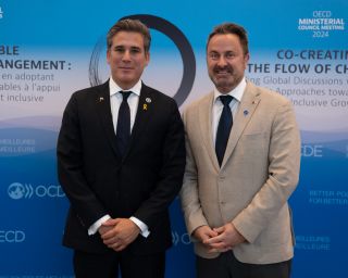 (de g. à dr.) Manuel Tovar Rivera, Minister of Foreign Trade of Costa Rica ; Xavier Bettel, minister for Foreign Affairs and Foreign Trade, minister for Development Cooperation and Humanitarian Affairs