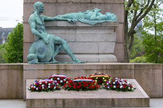 Luc Frieden à la cérémonie de commémoration à l’occasion de la fin de la Seconde Guerre mondiale en Europe (armistice), le 8 mai 2024