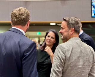 ( l. to r.) n.c.; Annalena Baerbock, Federal Minister for Foreign Affairs; Xavier Bettel, Minister for Foreign Affairs and Foreign Trade