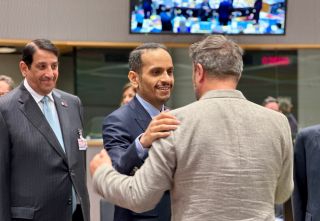 (l. to r.) n.c.; Sheikh Mohammed bin Abdulrahman Al Thani, Prime Minister and Minister of Foreign Affairs of Qatar; Xavier Bettel, Minister of Foreign Affairs and Foreign Trade