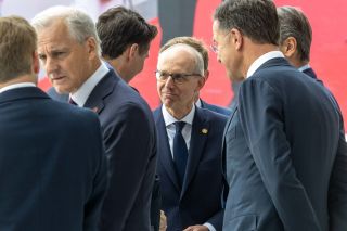 (de g. à dr.) Justin Trudeau, Premier ministre du Canada ; Luc Frieden, Premier ministre