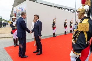 Empfang vum Grand-Duc duerch den Emmanuel Macron