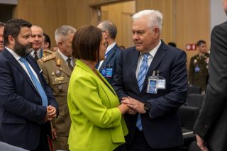 (fr. l. to r.) n.c.; Yuriko Backes, Minister of Defence; Angel Tîlvăr, Romanian Minister of National Defence