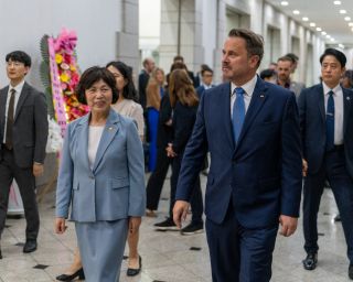 (l. to r.) Jung-ai Kang, Minister for Patriots and Veterans Affairs; Xavier Bettel, Minister for Foreign Affairs and Foreign Trade, Minister for Development Cooperation and Humanitarian Affairs