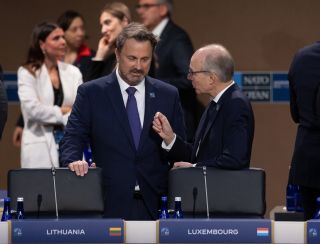 (fr. l. to r.) Xavier Bettel, Vice Prime Minister, Minister for Foreign Affairs and Foreign Trade, Minister for Development Cooperation and Humanitarian Affairs; Luc Frieden, Prime Minister.