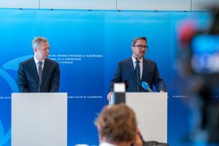 (l. to r.) Sven Koopmans, PPMO Special Representative; Xavier Bettel, Minister, Vice Prime Minister, Minister for Foreign Affairs and Foreign Trade, Minister for Development Cooperation and Humanitarian Affairs
