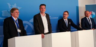 (from left to right) Dan Cook, co-founder and CEO of Lyten; Lex Delles, Minister of the Economy, SME, Energy and Tourism; Xavier Bettel, Minister for Foreign Affairs and Foreign Trade; Gilles Roth, Minister of Finance