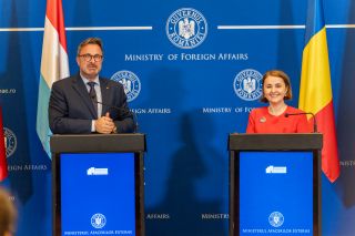(from l. to r.) Xavier Bettel, Minister for Foreign Affairs and Foreign Trade, Minister for Development Cooperation and Humanitarian Affairs; Luminita Odobescu, Minister for Foreign Affairs