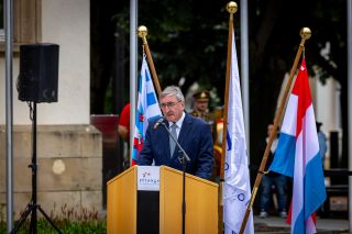 (de g. à dr.) Jean-Marie Halsdorf, bourgmestre de la Ville de Pétange