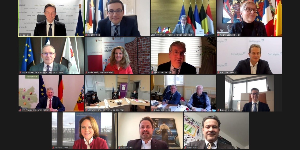 Les ministres Xavier Bettel et Corinne Cahen lors de la vidéoconférence
