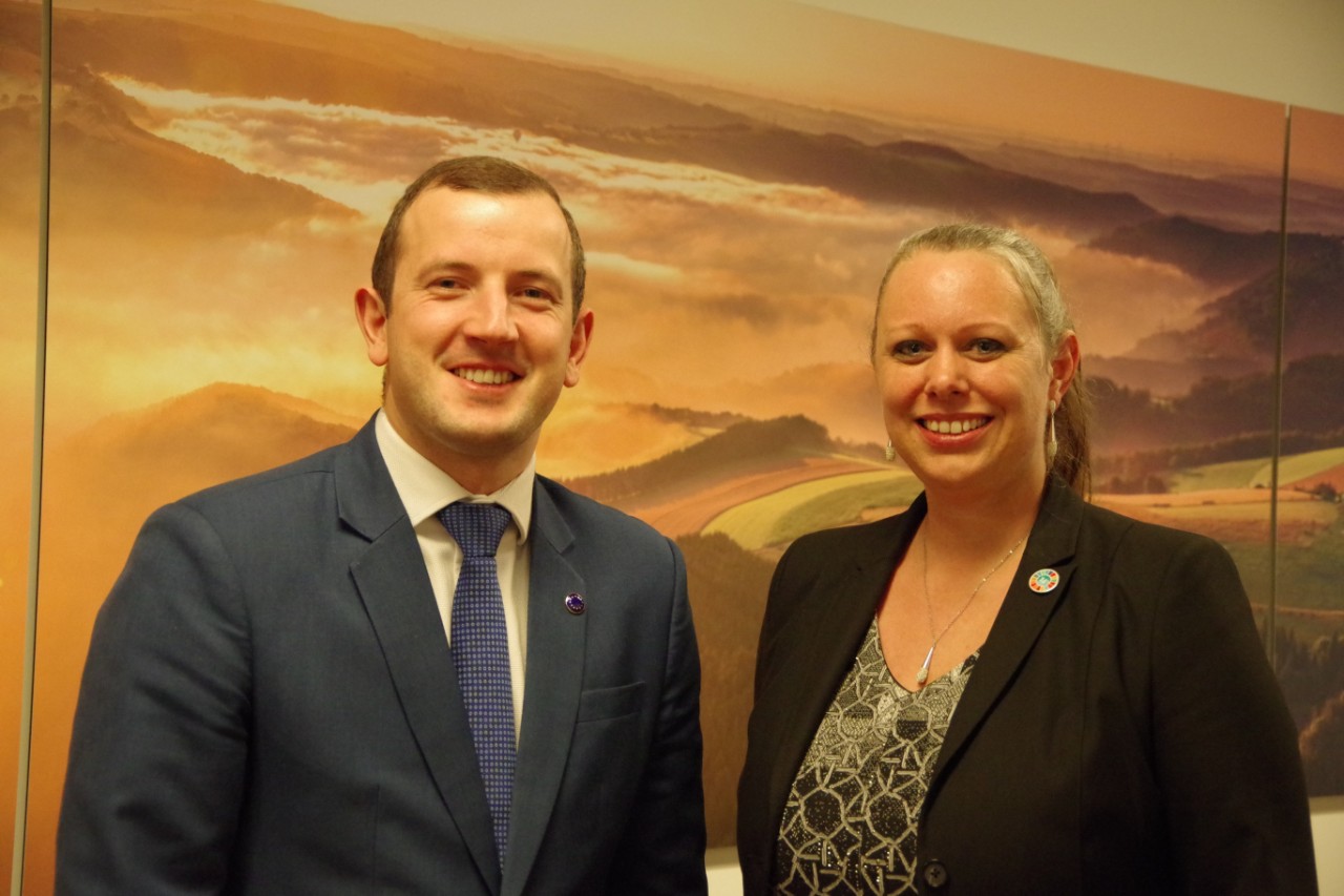 Virginijus Sinkevičius, nouveau commissaire européen à la l’Environnement, aux Océans et à la Pêche, et Carole Dieschbourg, ministre de l'Environnement