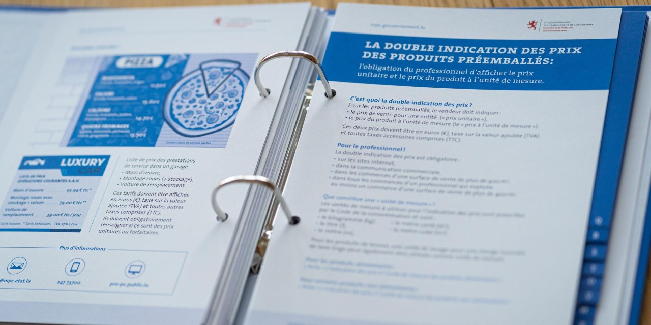 Guide fir de Professionellen, Fiche Indication des prix