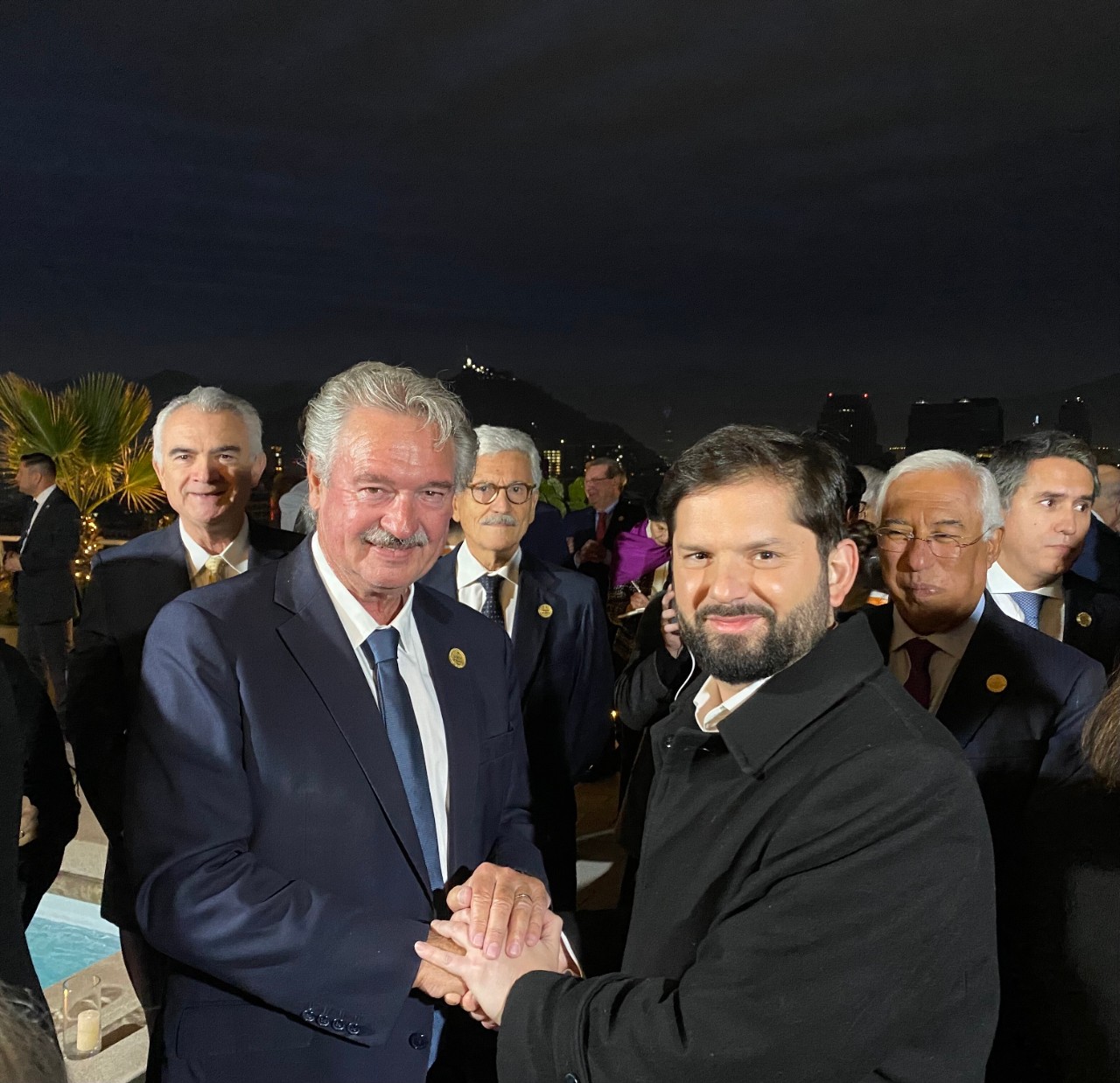 ( de g. à dr.) Jean Asselborn, ministre des Affaires étrangères et européennes; Gabriel Boric, Président de la République du Chili