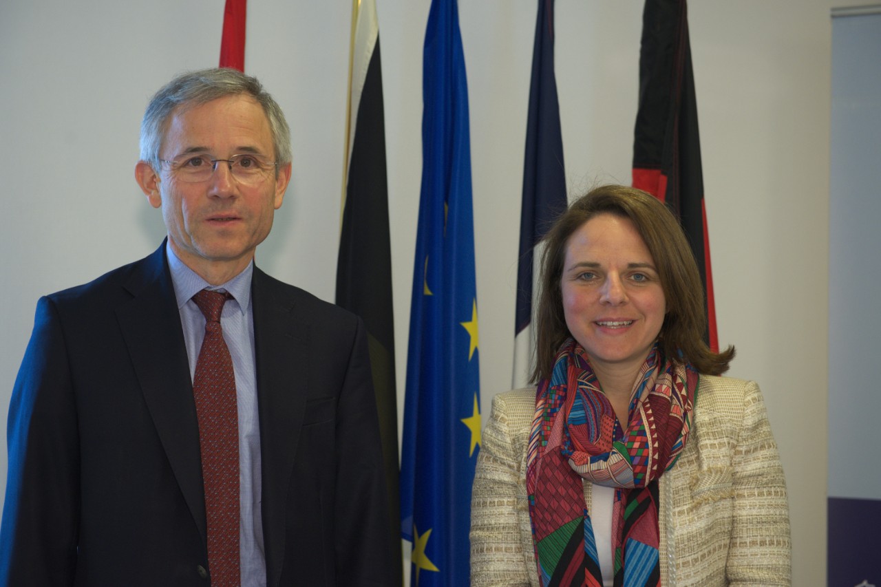 Stéphane Fratacci, préfet de la région Grand-Est, préfet de la zone de défense et de sécurité Est; Corinne Cahen, ministre à la Grande Région