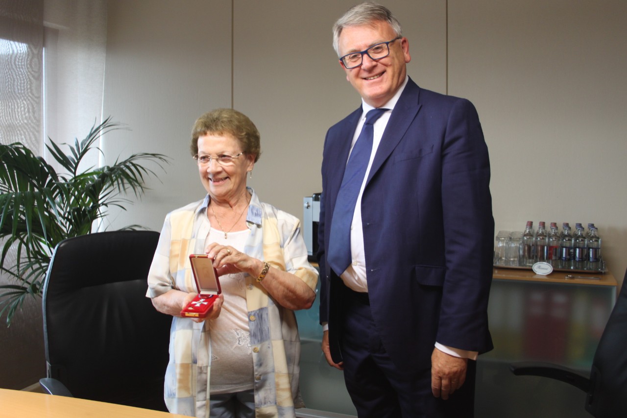 (de g. à dr.) Maria Schwab; Nicolas Schmit, ministre du Travail, de l'Emploi et de l'Économie sociale et solidaire