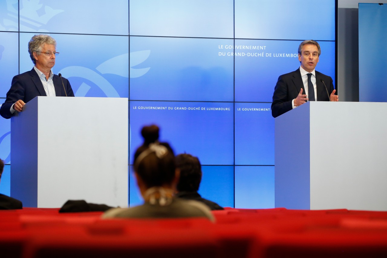 (de dr. à g.) Claude Meisch, ministre de l'Education nationale, de l'Enfance et de la Jeunesse ; Emile Eicher, président du Syvicol