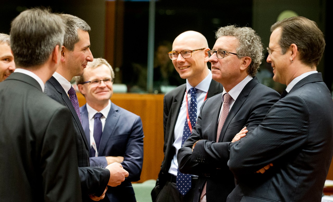 Pierre Gramegna lors de la réunion Ecofin