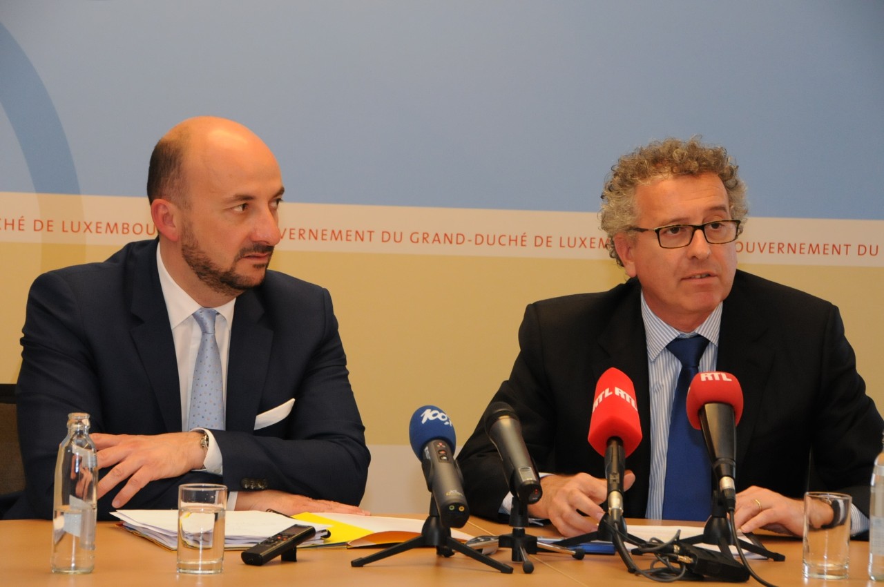 Étienne Schneider, Vice-Premier ministre et ministre de l’Économie; Pierre Gramegna, ministre des Finances
