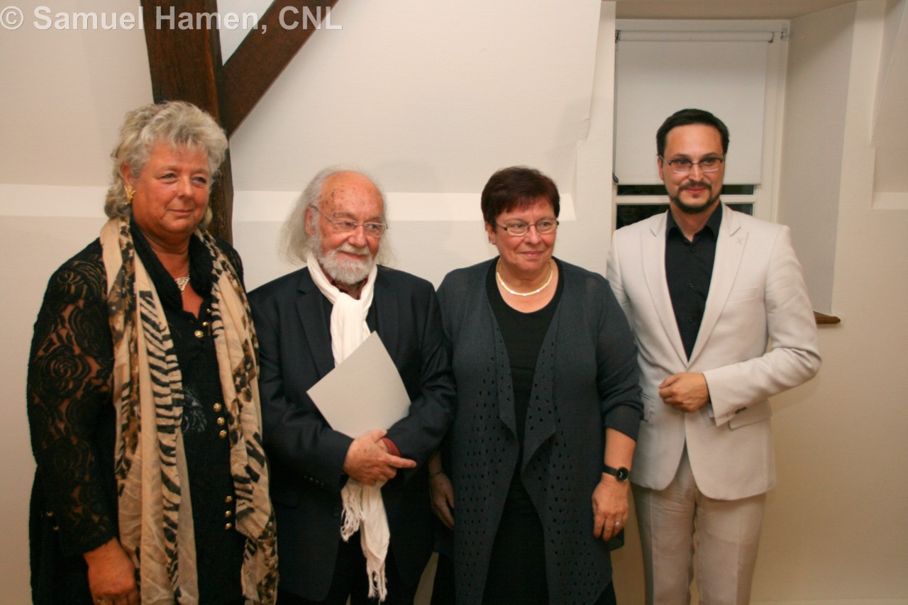 Maggy Nagel, ministre de la Culture, Lambert Schlechter , Germaine Goetzinger, Claude D. Conter, CNL