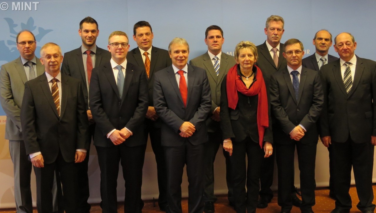 Paul Schroeder; John Breden; Bob Steichen; Mathis Ast; Marc Gergen; Dan Kersch, ministre de l'Intérieur; Jérôme Britz; Georgette Weber; Alain Scheid; Luc Birgen; Laurent Deville; Aly Gary