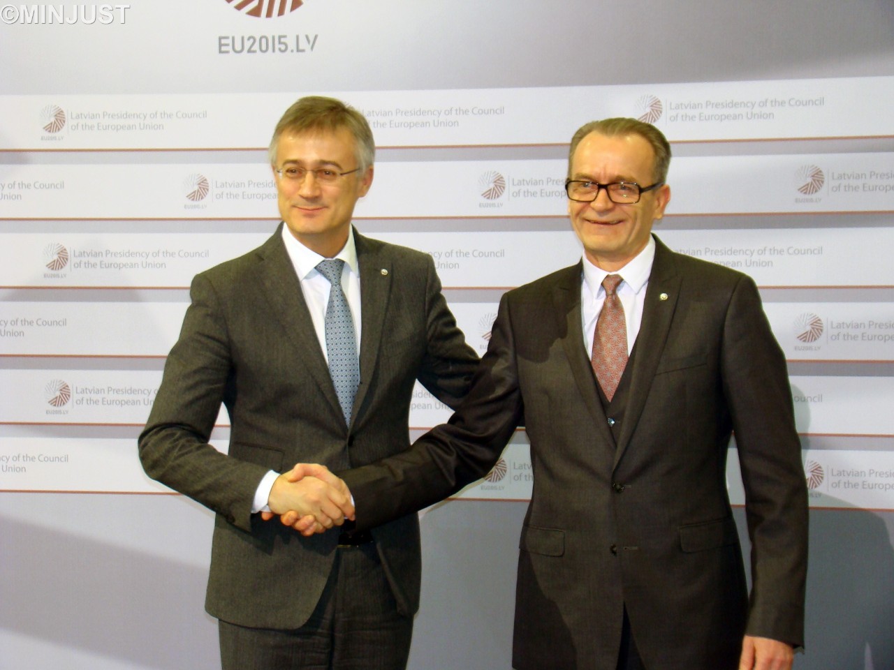 Félix Braz et Dzintars Rasnacs, Ministre de la Justice letton, Président du Conseil JAI, volet justice