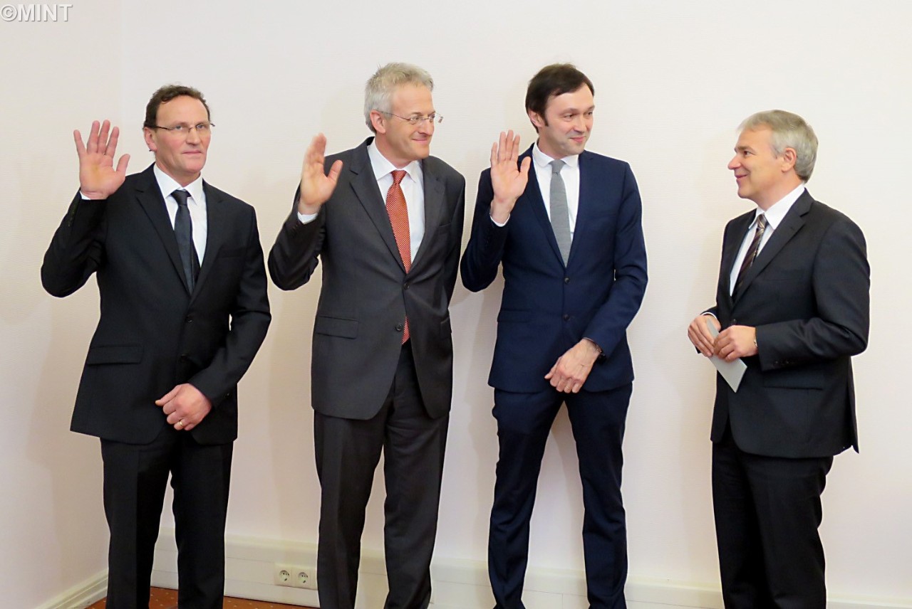 René Albers, échevin de la commune de Boulaide; Yves Wengler, bourgmestre de la Ville d’Echternach; Lucien Meyers, échevin de la commune de Wincrange; Dan Kersch, ministre de l'Intérieur