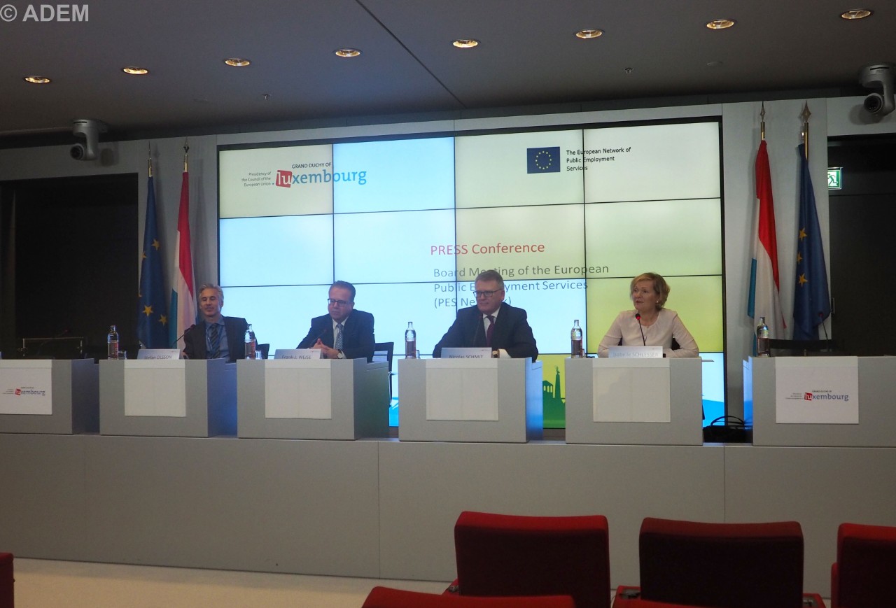 Stefan Olsson (Commission européenne); Frank-J. Weise (Bundesagentur für Arbeit); Nicoals Schmit; Isabelle Schlesser