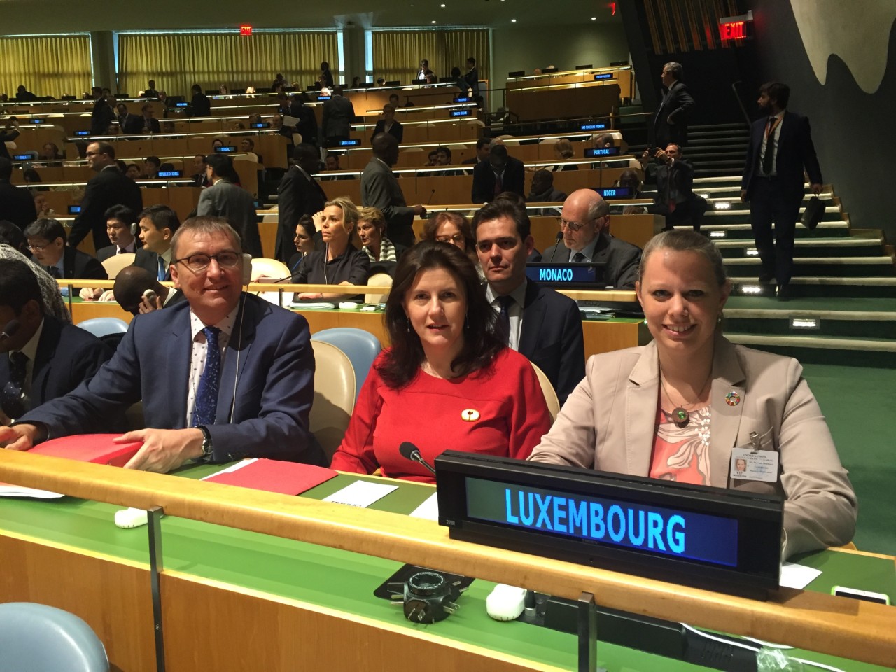 Dr André Weidenhaupt, MDDI ; Sylvie Lucas, ambassadeur et représentant permanent du Luxembourg auprès des Nations unies; Carole Dieschbourg, ministre de l’Environnement