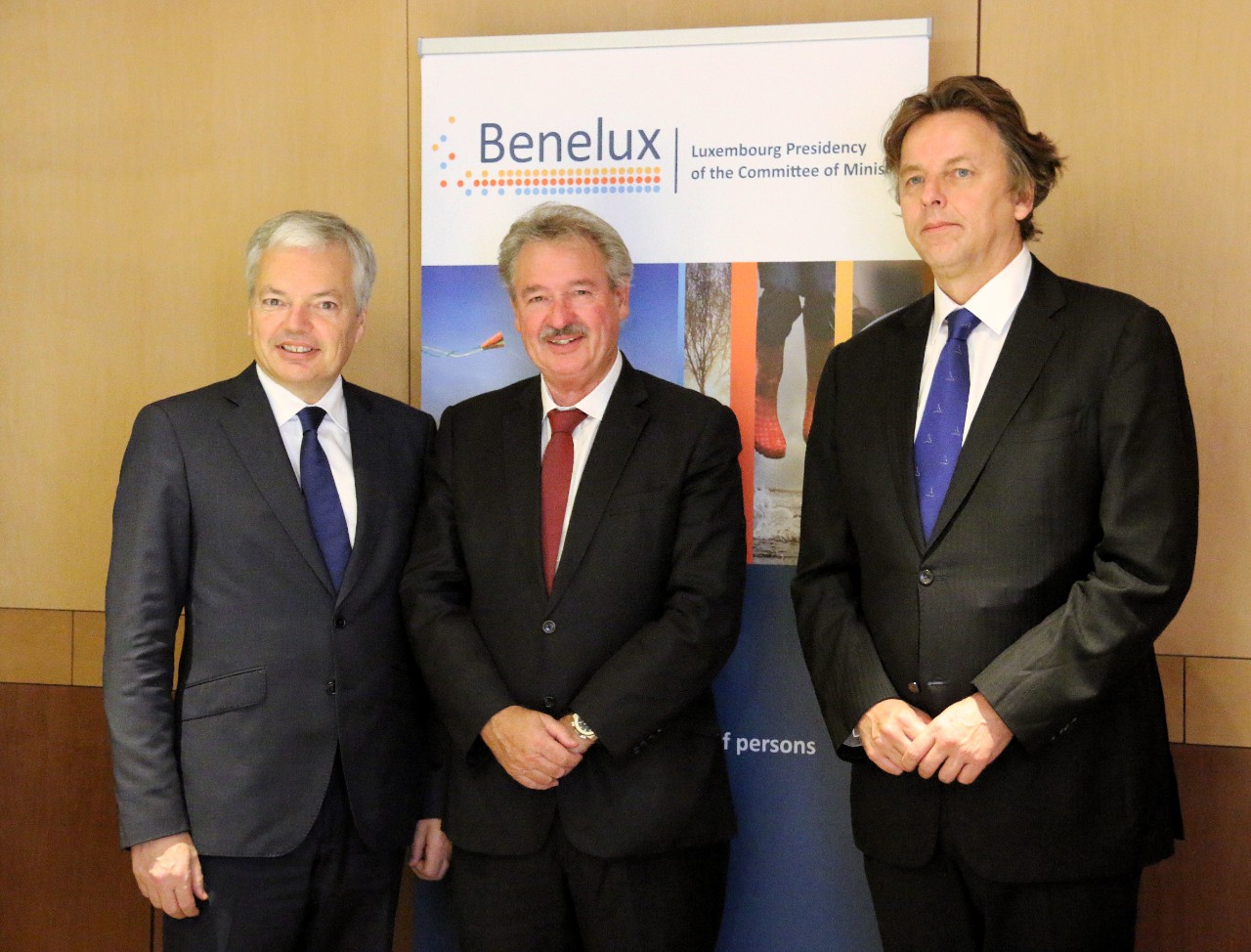 Réunion du Comité des ministres du Benelux - Didier Reynders, Vice-Premier ministre, ministre des Affaires étrangères et européennes du royaume de Belgique; Jean Asselborn, ministre des Affaires étrangères et européennes du Luxembourg; Bert Koenders, ministre des Affaires étrangères du royaume des Pays-Bas