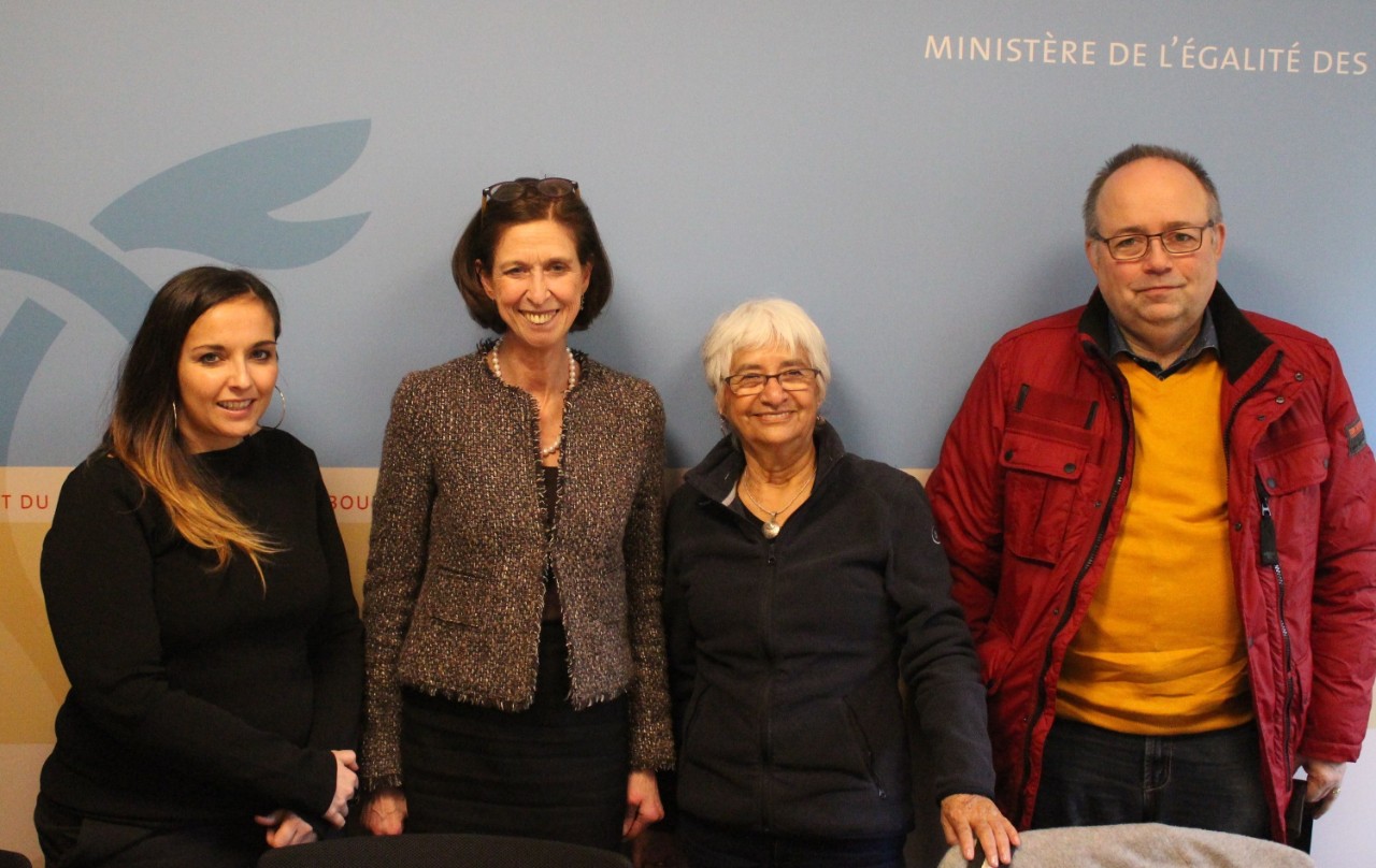 Nora Back, membre du bureau exécutif de l’OGBL; Lydia Mutsch, ministre de l'Égalité des chances; Julieta Montaño, avocate bolivienne et défenderesse des droits de l’Homme; interprète de l’OGBL