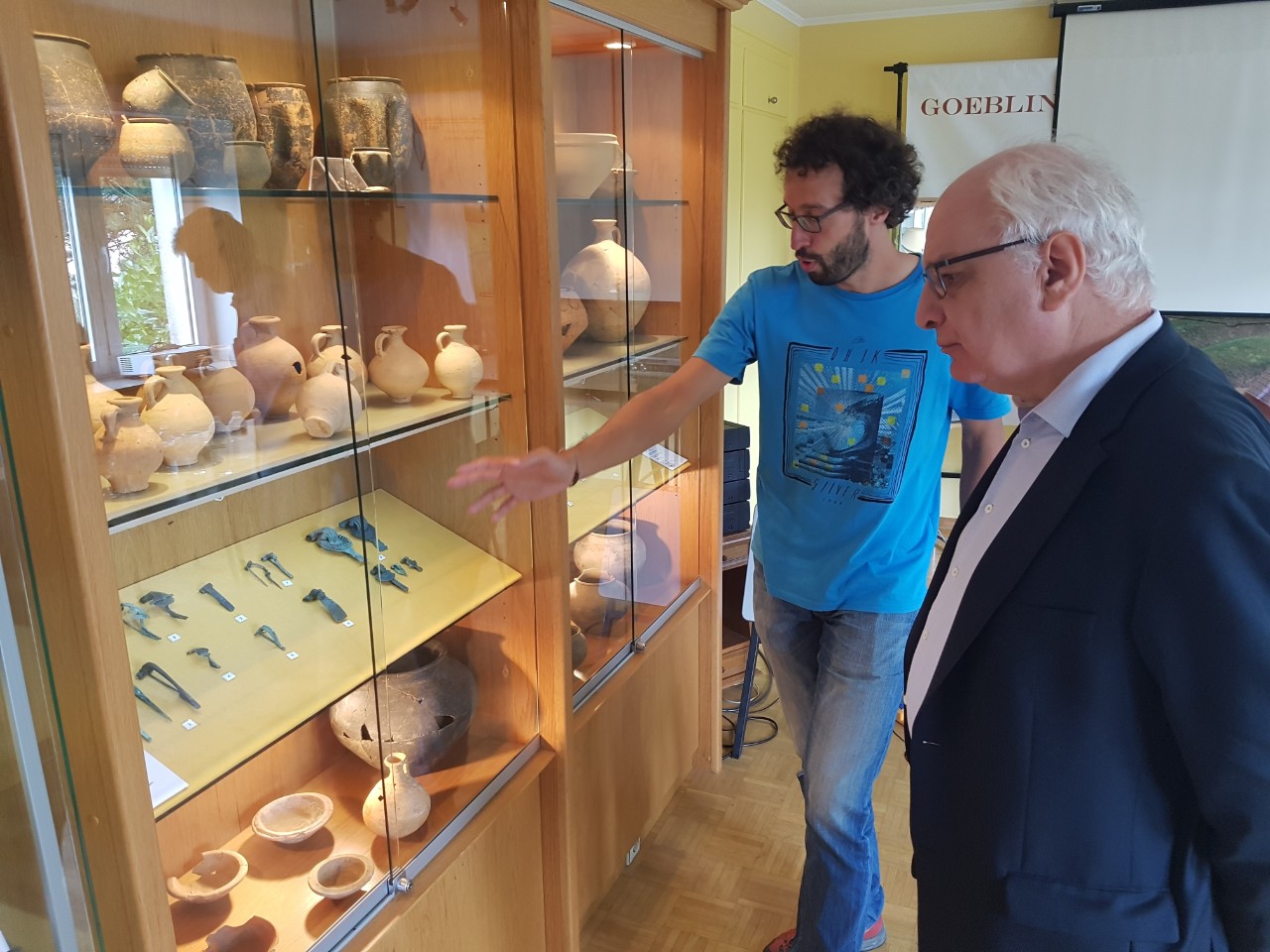 Visite du musée: Yves Lahur et Guy Arendt, secrétaire d’État à la Culture