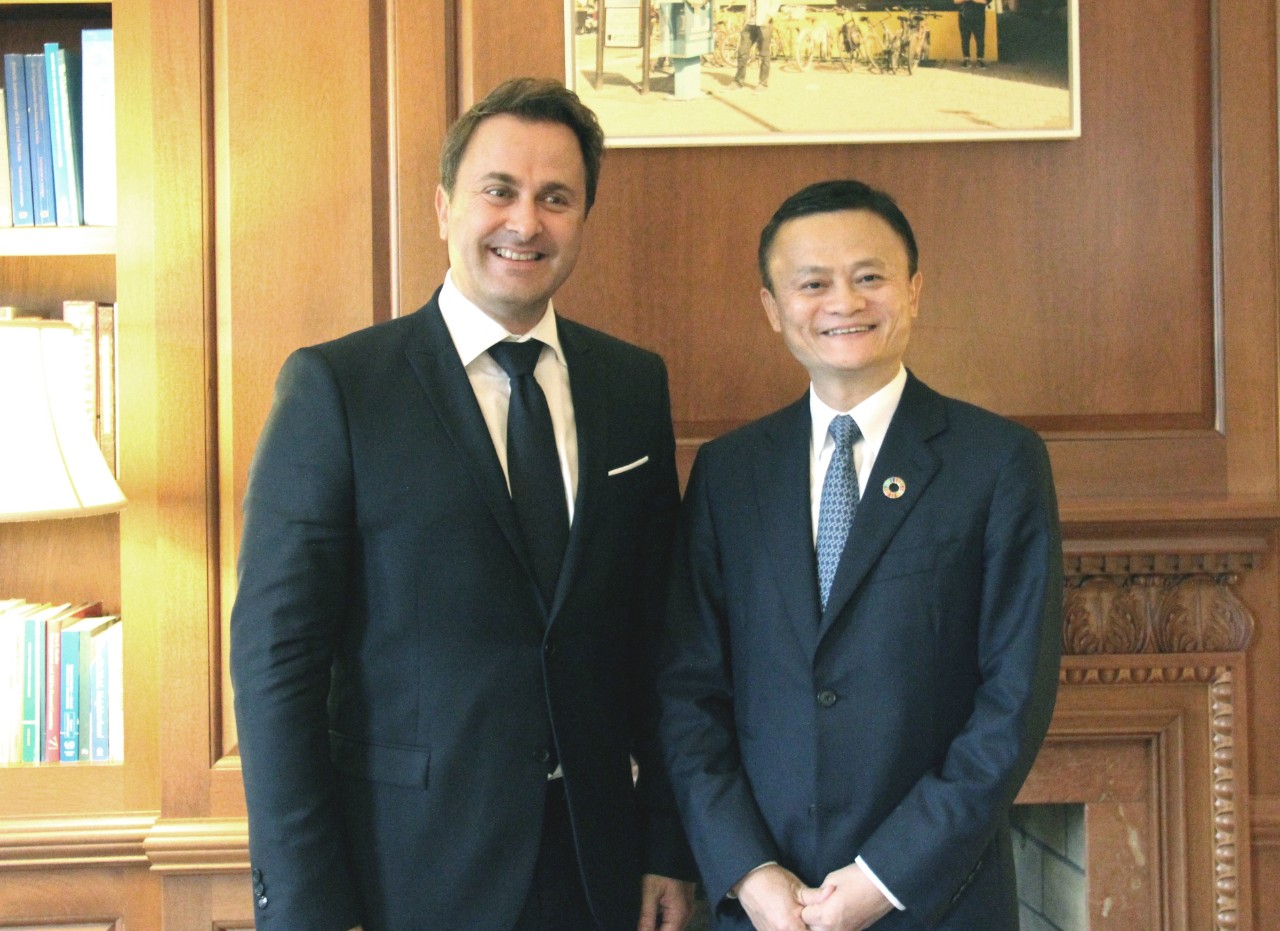 Xavier Bettel, Premier ministre, ministre d'État et Jack Ma, fondateur et président d'Alibaba Group