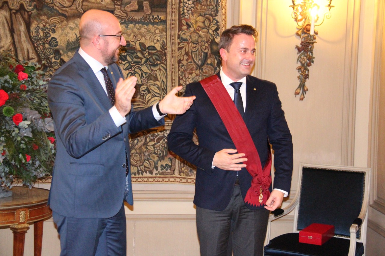 Remise de la grand-croix de l'ordre de la Couronne à Xavier Bettel, Premier ministre, ministre d'État