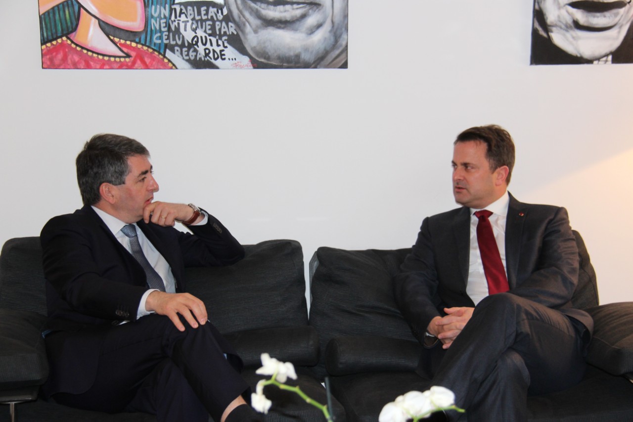 Entrevue entre Jean Rottner, président du Conseil de la région Grand Est et Xavier Bettel, Premier ministre, ministre d'État