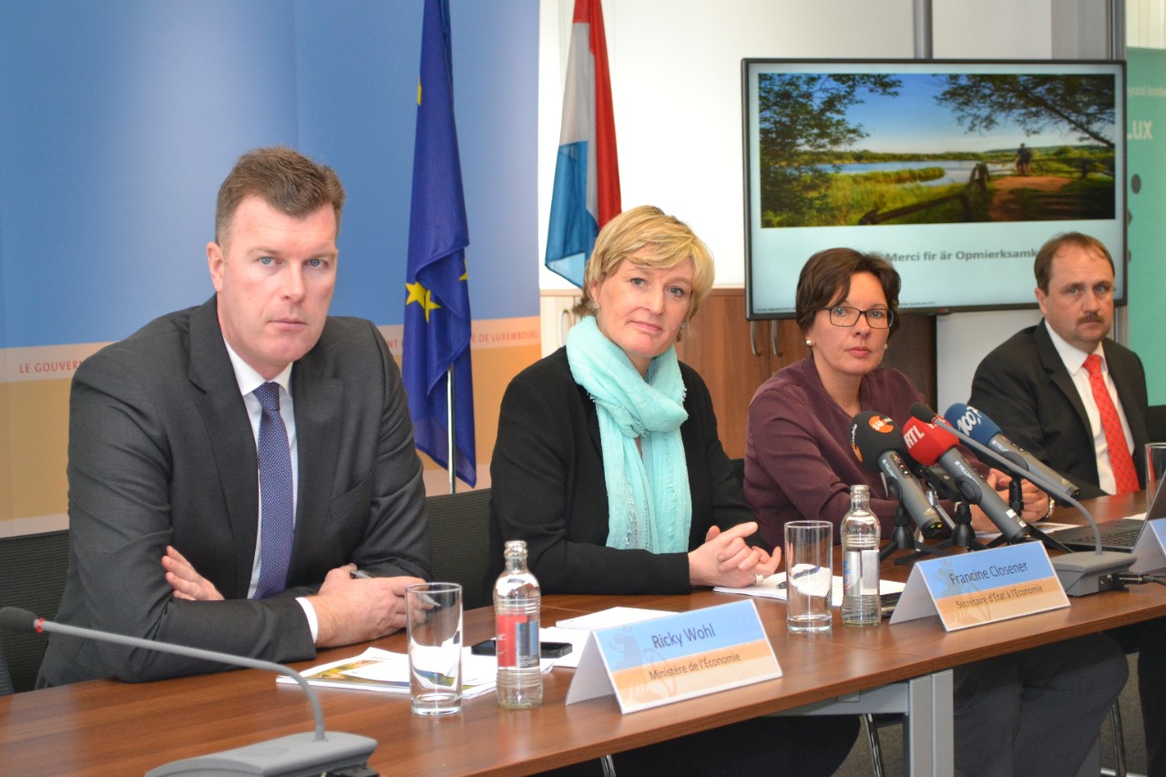Ricky Wohl, ministère de l’Économie; Francine Closener, secrétaire d’État à l’Économie; Anne Hoffmann, directrice générale de Luxembourg for Tourism; Romain Weber, président de Luxembourg for Tourism